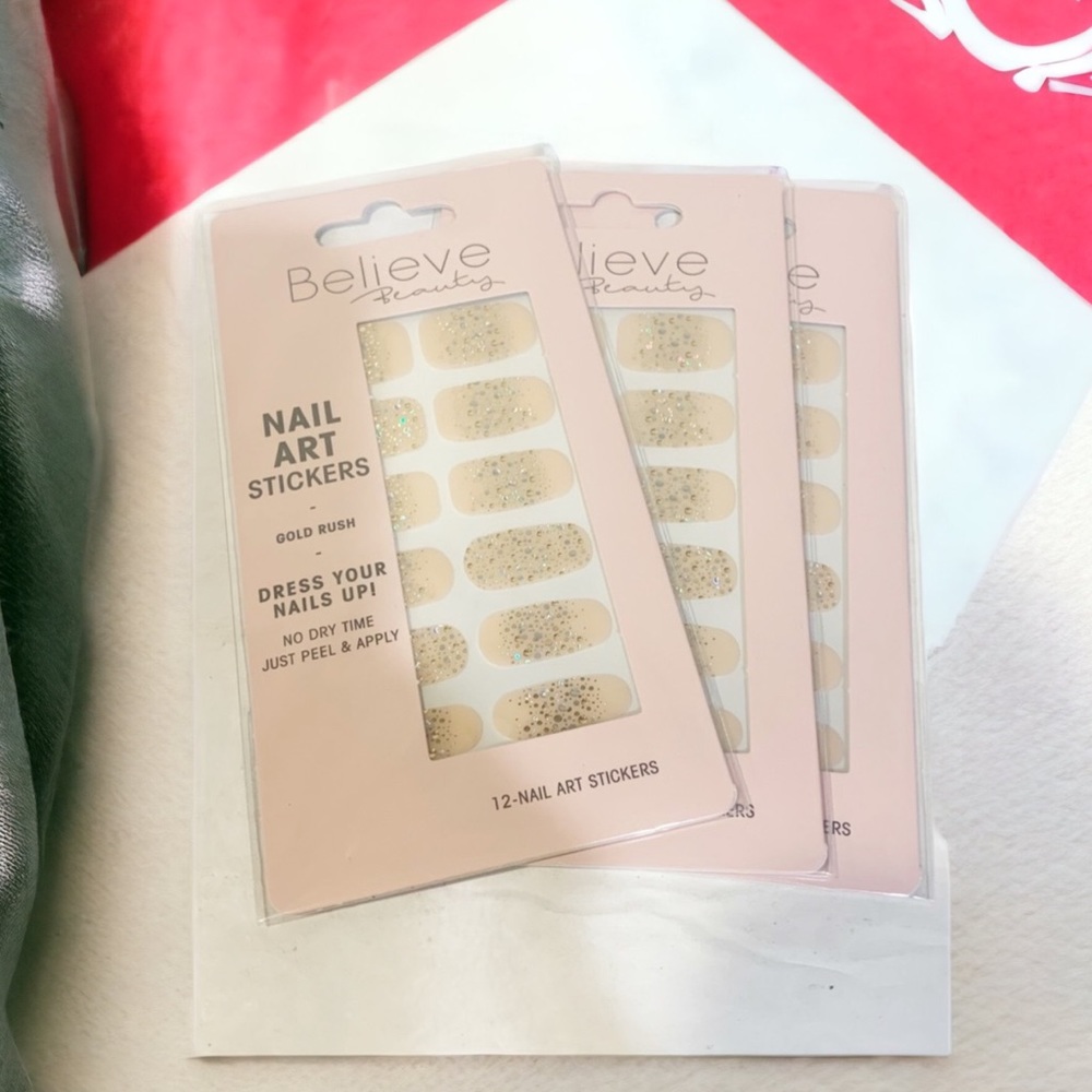 Believe Beauty Nail Art Sticker Bundle New NWT